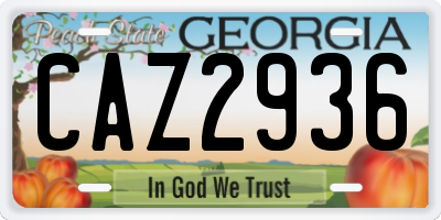 GA license plate CAZ2936