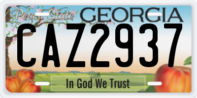 GA license plate CAZ2937