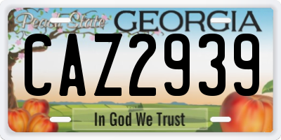 GA license plate CAZ2939