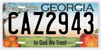 GA license plate CAZ2943