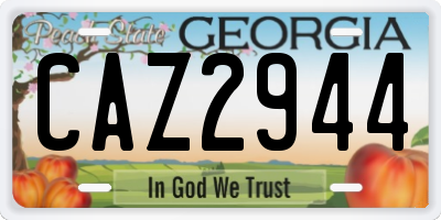 GA license plate CAZ2944