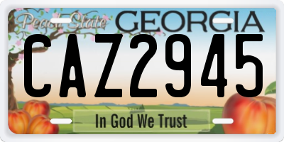 GA license plate CAZ2945