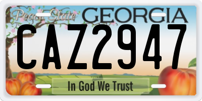 GA license plate CAZ2947