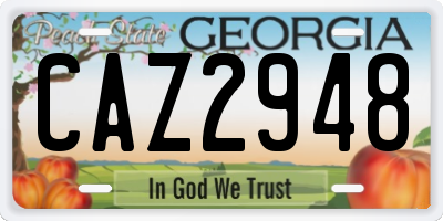 GA license plate CAZ2948