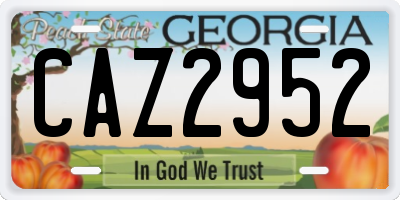 GA license plate CAZ2952