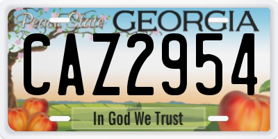 GA license plate CAZ2954