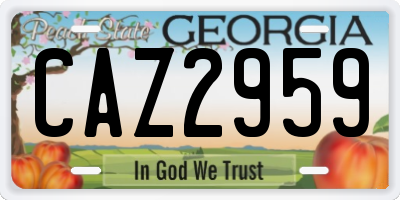 GA license plate CAZ2959