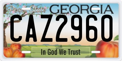 GA license plate CAZ2960