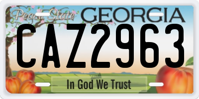 GA license plate CAZ2963