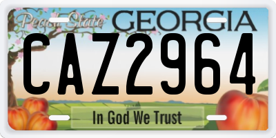 GA license plate CAZ2964