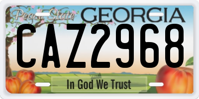 GA license plate CAZ2968