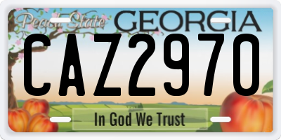GA license plate CAZ2970