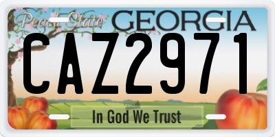 GA license plate CAZ2971