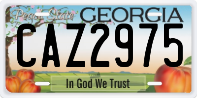 GA license plate CAZ2975