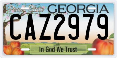 GA license plate CAZ2979