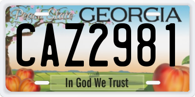 GA license plate CAZ2981