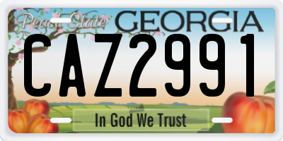 GA license plate CAZ2991