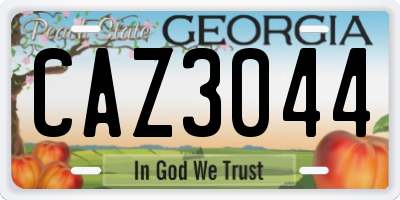 GA license plate CAZ3044