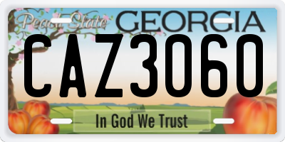 GA license plate CAZ3060