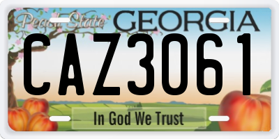 GA license plate CAZ3061
