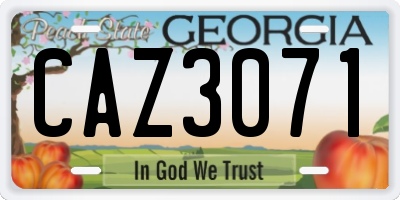 GA license plate CAZ3071