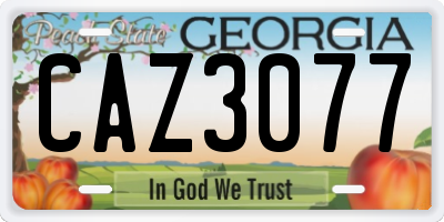 GA license plate CAZ3077