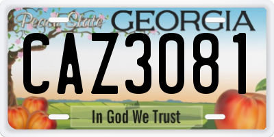 GA license plate CAZ3081