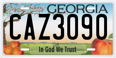 GA license plate CAZ3090