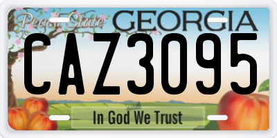 GA license plate CAZ3095
