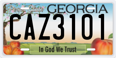 GA license plate CAZ3101