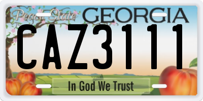 GA license plate CAZ3111
