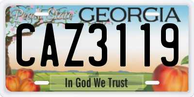 GA license plate CAZ3119