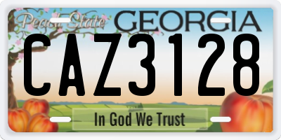 GA license plate CAZ3128