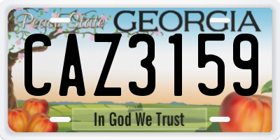 GA license plate CAZ3159