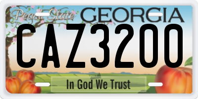 GA license plate CAZ3200