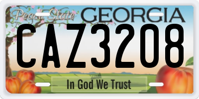 GA license plate CAZ3208