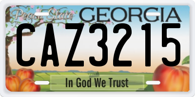 GA license plate CAZ3215