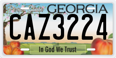 GA license plate CAZ3224