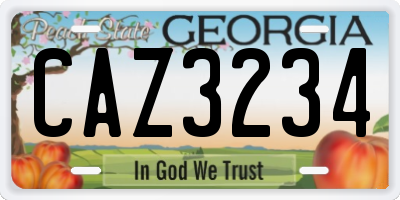 GA license plate CAZ3234