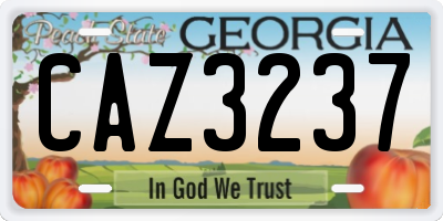 GA license plate CAZ3237