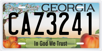 GA license plate CAZ3241