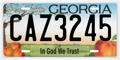 GA license plate CAZ3245