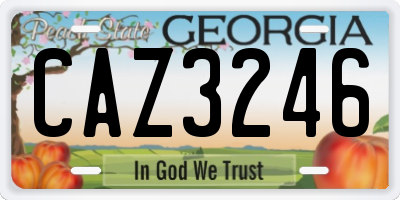 GA license plate CAZ3246