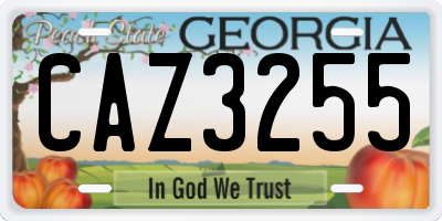 GA license plate CAZ3255