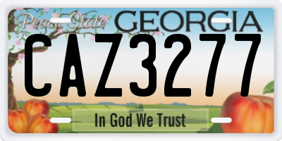 GA license plate CAZ3277