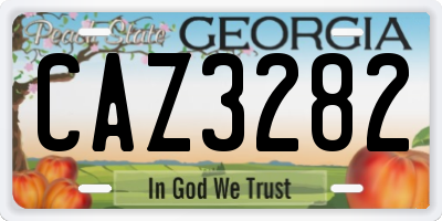 GA license plate CAZ3282