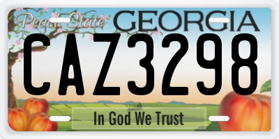 GA license plate CAZ3298