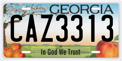 GA license plate CAZ3313