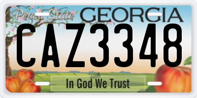 GA license plate CAZ3348