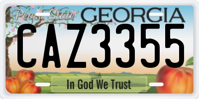 GA license plate CAZ3355